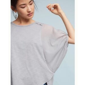 Anthropologie Eri + Ali Biony Gray Dolman Sleeve Top